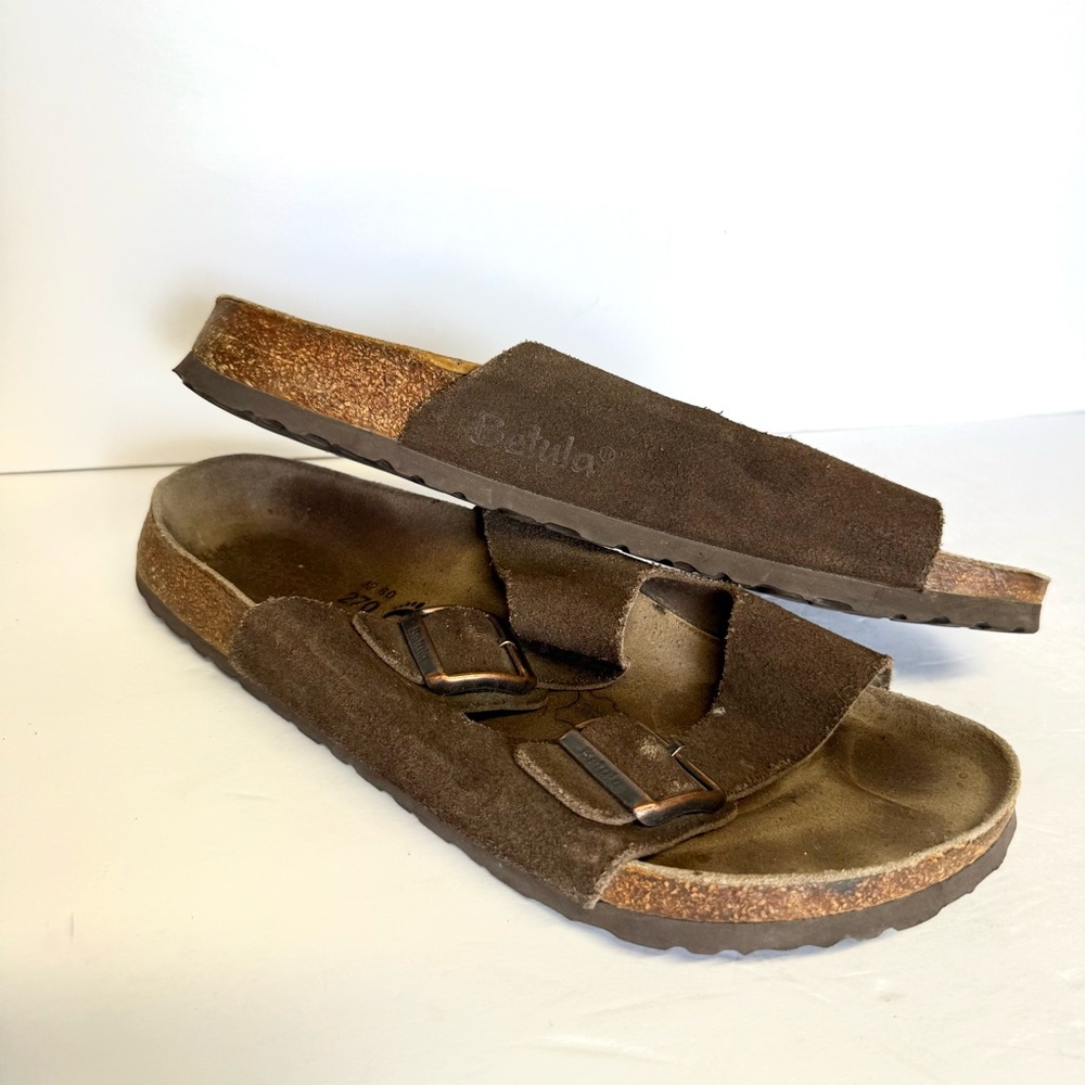 Birkenstock Betula Arizona Suede Brown Slip On Slide Sandals Unisex W: 11 M: 9